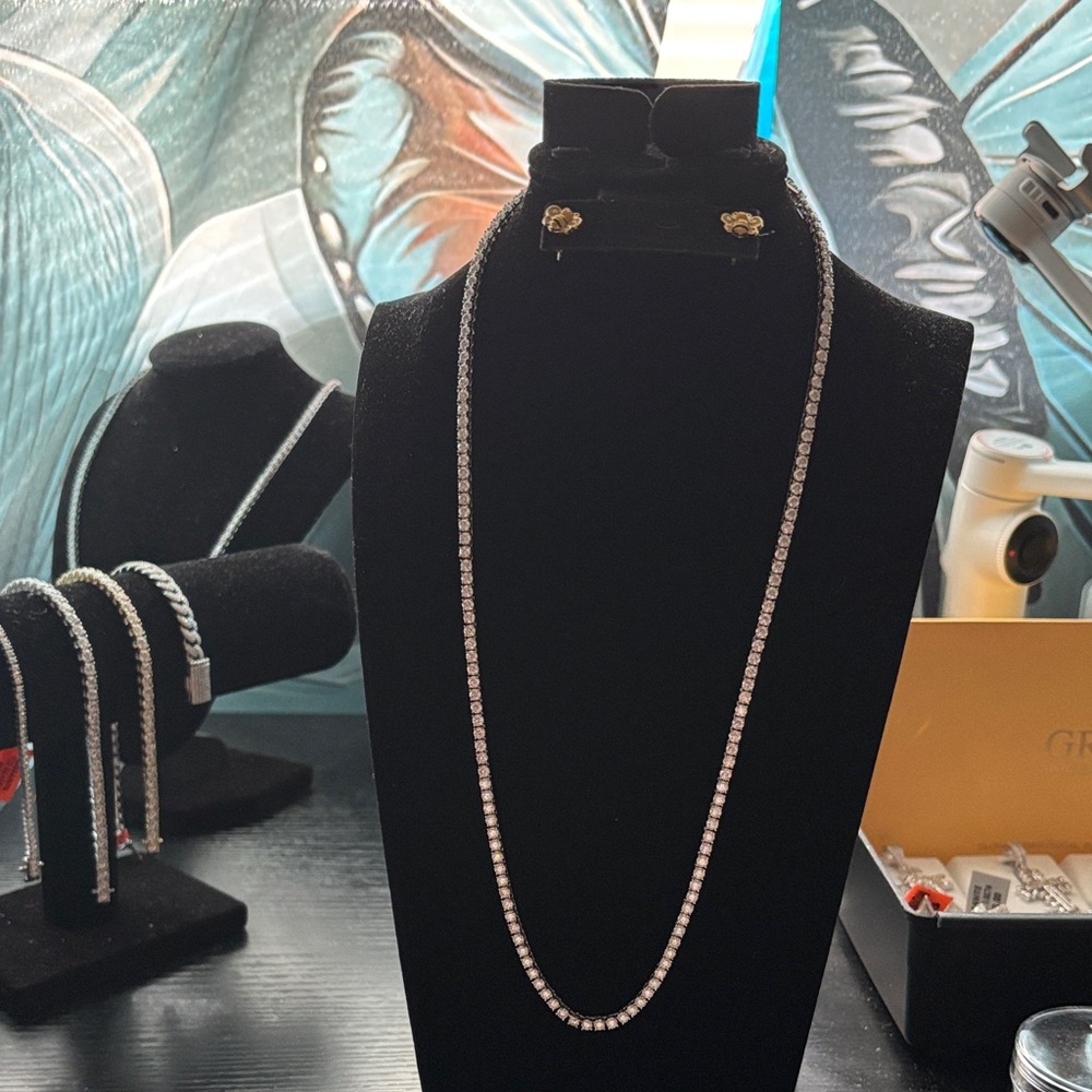 22 inch 925 sterling silver tennis Necklace